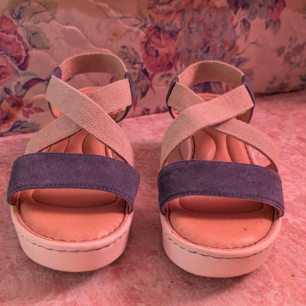 Born Blue and Beige Women's Sandals